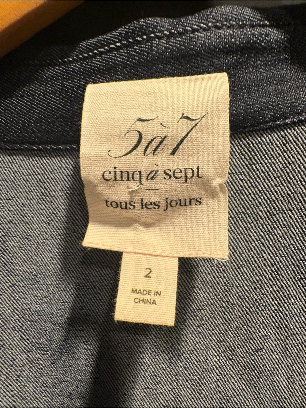cinq a sept navy twist-front long sleeve shirt jean dress bell sleeves size 2 - Picture 4 of 9